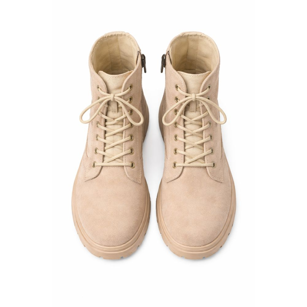 Mens Beige Suede Slip On Casual Shoes with Strap Detail
